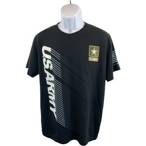 US Army Mens T Shirt Military Tee Size Large Black Short Sleeve Veteran
